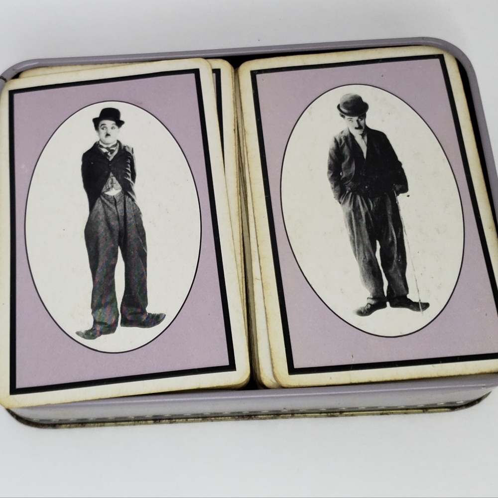 Charlie Chaplin playing cards